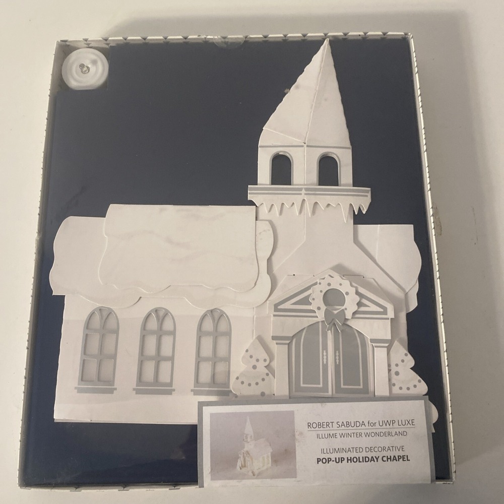 ROBERT SABUDA POP UP CHAPEL W TEA LITE (OUT OF PRINT) Winter Wonderland